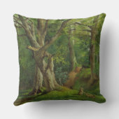 ウサギとの森林場面、1862年(キャンバスの油) クッション (裏面)