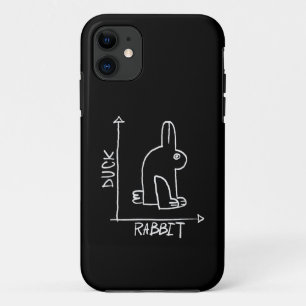 ウサギとアヒルのコメディ、野生動物の二枚絵 iPhone 11 ケース