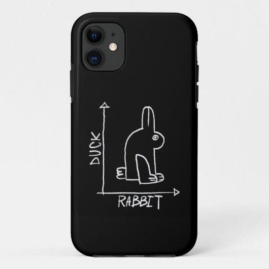 ウサギとアヒルのコメディ、野生動物の二枚絵 Case-Mate iPhoneケース (裏面)