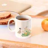 ウサギとアヒルの会話と花 ジャンボコーヒーマグカップ