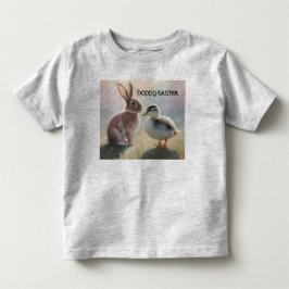ウサギとアヒルの子とホッピーをデザインしたイースターTシャツ トドラーTシャツ