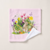 ウサギとイースターエッグホリデー バスタオルセット (ウォッシュタオル)