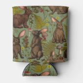 ウサギとウッドランドフローラクーラーボックス 缶クーラー (正面)