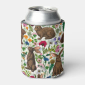 ウサギとウッドランドフローラクーラーボックス 缶クーラー (缶正面)