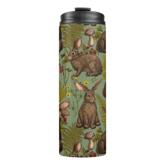 ウサギとウッドランドフローラサーマルタンブラー タンブラー (正面)