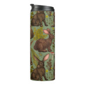 ウサギとウッドランドフローラサーマルタンブラー タンブラー (回転右)