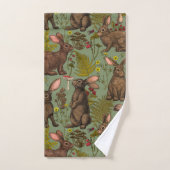 ウサギとウッドランドフローラバスタオオルセット バスタオルセット (ハンドタオル)