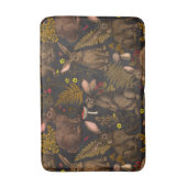 ウサギとウッドランドフローラバスマット バスマット (正面縦)