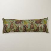 ウサギとウッドランドフローラ抱き枕 ボディピロー (裏面)