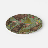 ウサギとウッドランドフローラ紙プレート ペーパープレート (アングル)