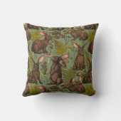 ウサギとウッドランドフローラ装飾用クッション クッション (裏面)