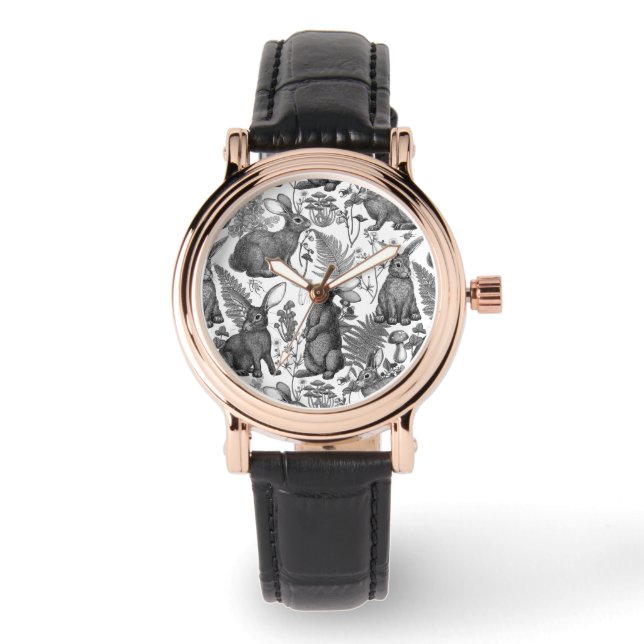 ウサギとウッドランドフローラ2ウォッチ 腕時計 (正面)