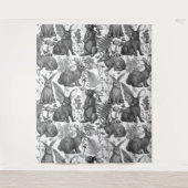 ウサギとウッドランドフローラ2タペストリー タペストリー (正面)