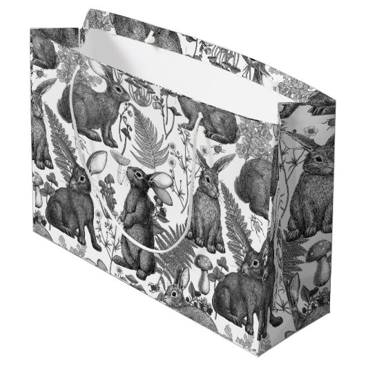 ウサギとウッドランドフローラ2ラージ抱き枕 ラージペーパーバッグ (裏面アングル)