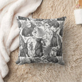 ウサギとウッドランドフローラ2装飾用クッション クッション (ブランケット)