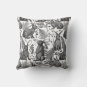 ウサギとウッドランドフローラ2装飾用クッション クッション (裏面)