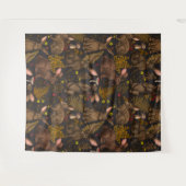 ウサギとウッドランドフローラ3タペストリー タペストリー (正面(横))