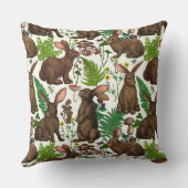 ウサギとウッドランドフローラ4 クッション (裏面)