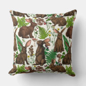 ウサギとウッドランドフローラ4 クッション (正面)
