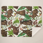 ウサギとウッドランドフローラ4 シェルパブランケット (正面(横))