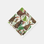 ウサギとウッドランドフローラ4 スタンダードカクテルナプキン (角)