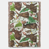 ウサギとウッドランドフローラ4 スローブランケット (正面縦)