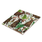 ウサギとウッドランドフローラ4 タイル (側面)