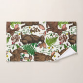 ウサギとウッドランドフローラ4 バスタオルセット (ハンドタオル)