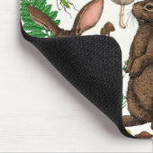 ウサギとウッドランドフローラ4 マウスパッド (コーナー)