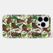 ウサギとウッドランドフローラ4 iPhoneケース (裏面横)