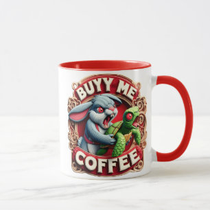 ウサギとカメ:私買のコーヒー マグカップ