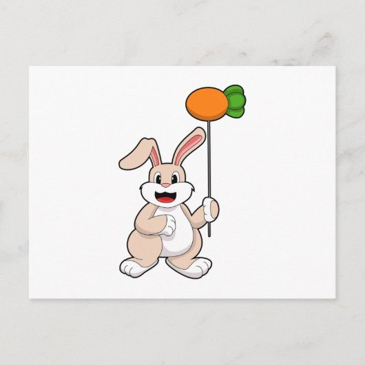 ウサギとキャベツの風船.PNG ポストカード (正面)