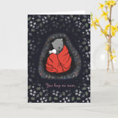 ウサギとクマのカップル愛バレンタインデー カード (黄色い花)