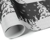 ウサギとクリスマスツリーウィンターホリデーアート ラッピングペーパー (ロールコーナー)