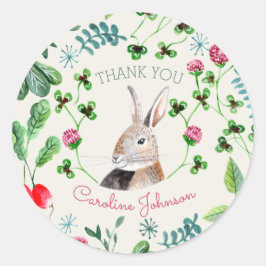 ウサギとクローバー ラウンドシール