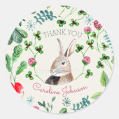 ウサギとクローバー ラウンドシール (正面)