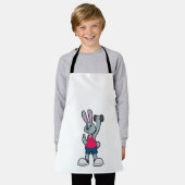 ウサギとダンベルフィットネス エプロン (着用した状態)