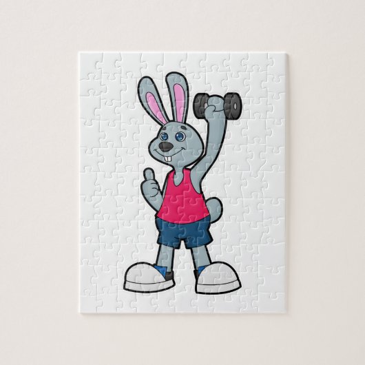 ウサギとダンベルフィットネス ジグソーパズル (縦)