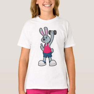 ウサギとダンベルフィットネス Tシャツ