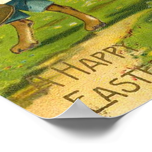 ウサギとチックスとのイースターパレードヴィンテージ ポスター (角)