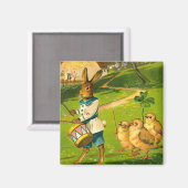 ウサギとチックスとのイースターパレードヴィンテージ マグネット (正面/裏面)