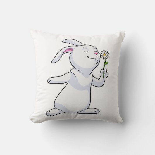 ウサギとデイジー クッション (正面)