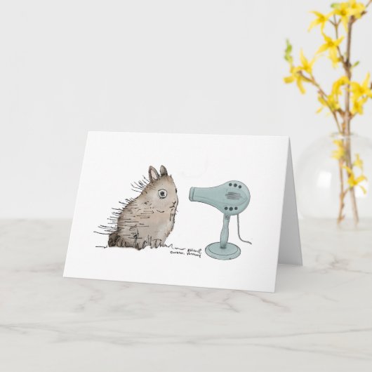 ウサギとドライ吹ヤ カード (黄色い花)