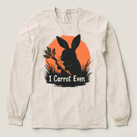 ウサギとニンジンのおもしろダジャレ トライブレンドTシャツ (デザイン正面)