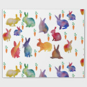 ウサギとニンジンのウォータールアートラッピング紙 ラッピングペーパー (フラット)