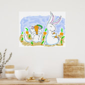 ウサギとニンジンのポスター ポスター (キッチン)