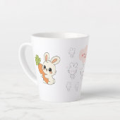 ウサギとニンジンの可愛いマグカップ | かわいいウサギ カフェラテマグ (左アングル)