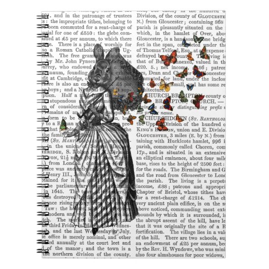 ウサギとバタフライパラソル2 ノートブック (正面)