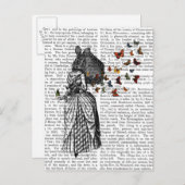 ウサギとバタフライパラソル2 ポストカード (正面/裏面)