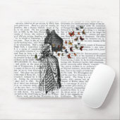 ウサギとバタフライパラソル2 マウスパッド (マウス)